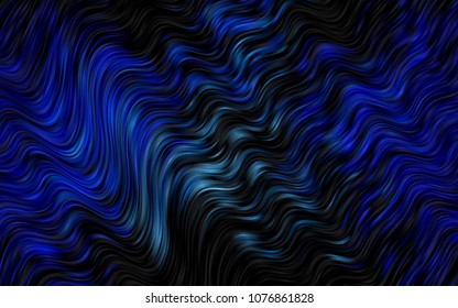 Dark BLUE vector background with bent lines. Geometric illustration in marble style with gradient.  Marble style for your business design.