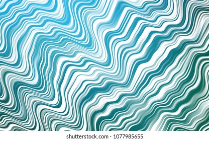 Dark BLUE vector background with bent lines. Colorful abstract illustration with gradient lines. Pattern for your business design.