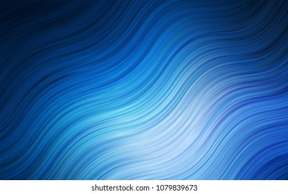 Dark BLUE vector background with bent ribbons. Shining crooked illustration in marble style. The elegant pattern for brand book.