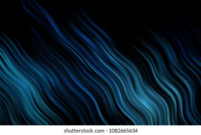 Dark BLUE vector background with bent lines. Colorful illustration in abstract marble style with gradient. A completely new template for your business design.