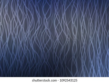 Dark BLUE vector background with bent ribbons. Geometric illustration in marble style with gradient.  A new texture for your  ad, booklets, leaflets.