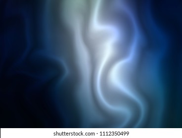 Dark BLUE vector background with bent lines. A sample with blurred bubble shapes. New composition for your brand book.