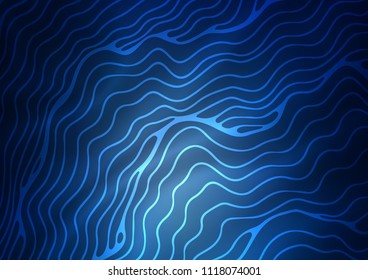 Dark BLUE vector background with bent lines. Brand new colored illustration in marble style with gradient. Marble style for your business design.