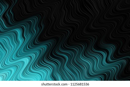 Dark BLUE vector background with bent ribbons. Creative illustration in halftone marble style with gradient. The template for cell phone backgrounds.