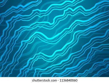 Dark BLUE vector background with bent lines. A completely new color illustration in marble style. A completely new template for your business design.