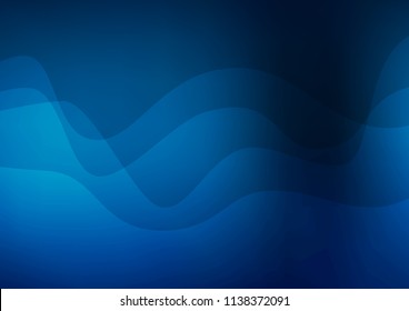 Dark BLUE vector background with bent lines. A sample with blurred bubble shapes. The best blurred design for your business.