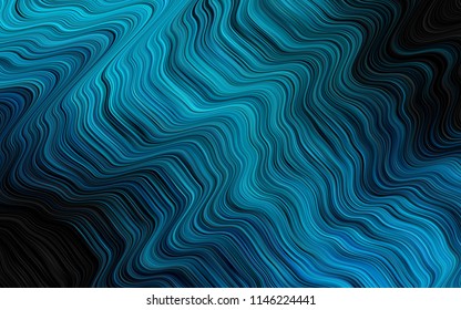 Dark BLUE vector background with bent lines. Modern gradient abstract illustration with bandy lines. A completely new template for your business design.