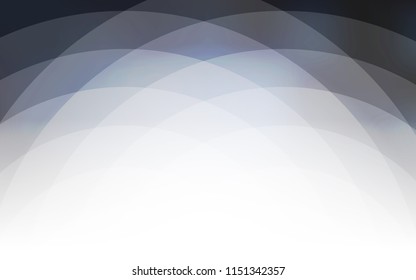 Dark BLUE vector background with bent ribbons. A sample with blurred bubble shapes. Pattern for your business design.