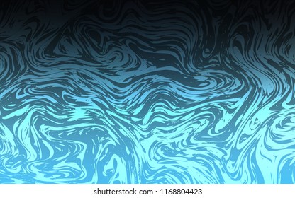 Dark BLUE vector background with bent ribbons. Creative geometric illustration in marble style with gradient. A new texture for your  ad, booklets, leaflets.