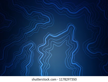 Dark BLUE vector background with bent lines. Glitter abstract illustration with wry lines. New composition for your brand book.