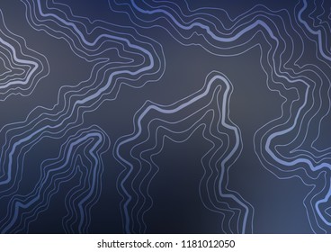 Dark BLUE vector background with bent lines. Shining illustration, which consist of blurred lines, circles. Marble design for your web site.