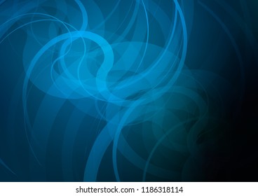 Dark BLUE vector background with bent lines. Creative illustration in halftone marble style with gradient. The best blurred design for your business.