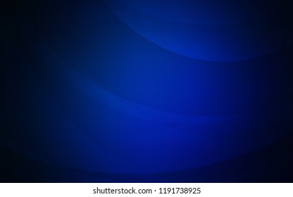 Dark BLUE vector background with bent ribbons. Colorful illustration in abstract marble style with gradient. Brand-new design for your ads, poster, banner.