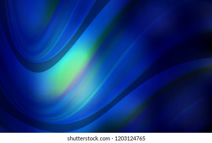Dark BLUE vector background with bent ribbons. Creative geometric illustration in marble style with gradient. The template for cell phone backgrounds.
