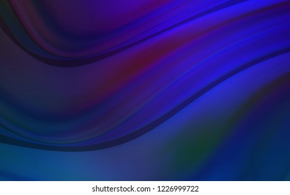 Dark BLUE vector background with bent lines. Glitter abstract illustration with wry lines. New composition for your brand book.