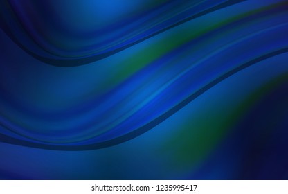 Dark BLUE vector background with bent ribbons. Shining crooked illustration in marble style. The best blurred design for your business.