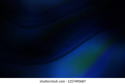 Dark BLUE vector background with bent lines. Brand new colored illustration in marble style with gradient. A completely new template for your business design.