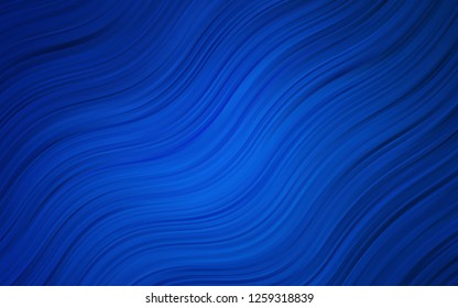 Dark BLUE vector background with bent ribbons. Blurred geometric sample with gradient bubbles.  The elegant pattern for brand book.