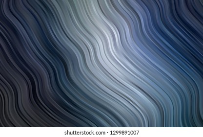 Dark BLUE vector background with bent lines. Geometric illustration in marble style with gradient.  A completely new template for your business design.