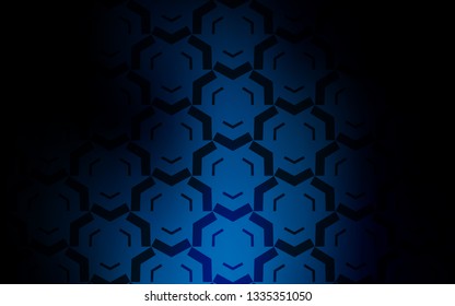 Dark BLUE vector background with bent lines. Geometric illustration in abstract style with gradient.  Elegant pattern for a brand book.