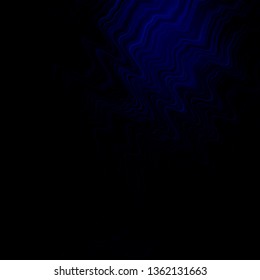 Dark BLUE vector background with bent lines. Abstract illustration with bandy gradient lines. Pattern for ads, commercials.