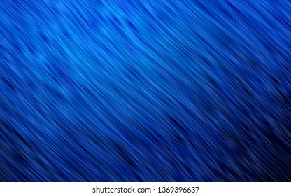 Dark BLUE vector background with bent ribbons. Glitter abstract illustration with wry lines. Marble design for your web site.