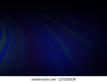Dark BLUE vector background with bent lines. Glitter abstract illustration with wry lines. A completely new marble design for your business.