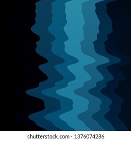 Dark BLUE vector background with bent lines. Colorful illustration, which consists of curves. Pattern for ads, commercials.
