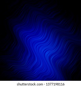Dark BLUE vector background with bent lines. Brand new colorful illustration with bent lines. Smart design for your promotions.