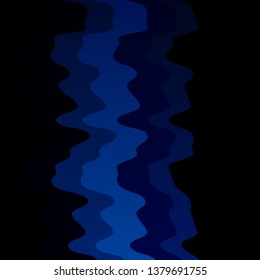 Dark BLUE vector background with bent lines. Abstract illustration with gradient bows. Pattern for websites, landing pages.