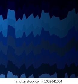 Dark BLUE vector background with bent lines. Abstract gradient illustration with wry lines. Pattern for websites, landing pages.