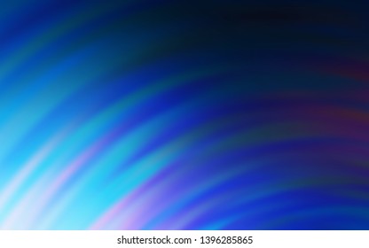 Dark BLUE vector background with bent lines. Creative illustration in halftone style with gradient. Brand new design for your ads, poster, banner.