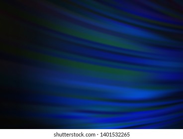 Dark BLUE vector background with bent lines. Colorful illustration in abstract marble style with gradient. Brand new design for your ads, poster, banner.
