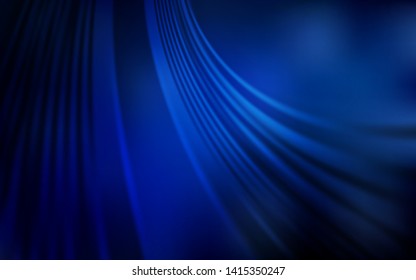 Dark BLUE vector background with bent lines. An elegant bright illustration with gradient. The best colorful design for your business.
