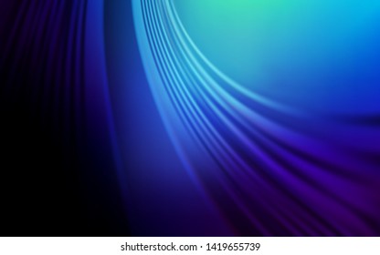 Dark BLUE vector background with bent lines. A circumflex abstract illustration with gradient. Elegant pattern for a brand book.