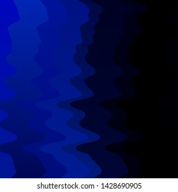 Dark BLUE vector background with bent lines. Abstract gradient illustration with wry lines. Pattern for commercials, ads.