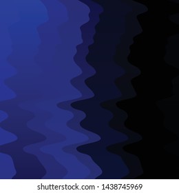 Dark BLUE vector background with bent lines. Abstract gradient illustration with wry lines. Pattern for commercials, ads.