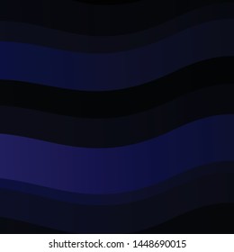 Dark BLUE vector background with bent lines. Illustration in abstract style with gradient curved.  Template for cellphones.