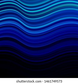 Dark BLUE vector background with bent lines. Brand new colorful illustration with bent lines. Template for cellphones.