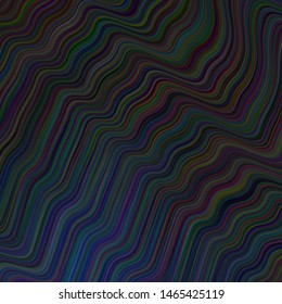 Dark BLUE vector background with bent lines. A circumflex abstract illustration with gradient. Colorful wave pattern for your design.
