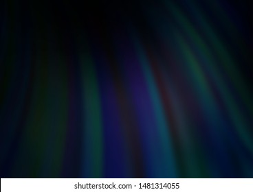 Dark BLUE vector background with bent lines. Glitter abstract illustration with wry lines. The best blurred design for your business.