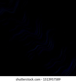 Dark BLUE vector background with bent lines. Abstract gradient illustration with wry lines. Pattern for websites, landing pages.