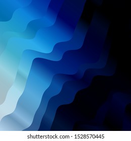 Dark BLUE vector background with bent lines. Colorful illustration in abstract style with bent lines. Pattern for busines booklets, leaflets
