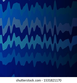 Dark BLUE vector background with bent lines. Abstract gradient illustration with wry lines. Pattern for booklets, leaflets.