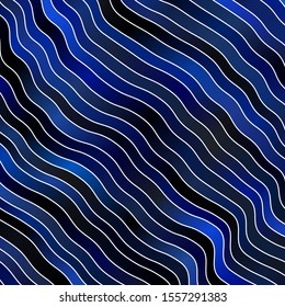 Dark BLUE vector background with bent lines. Brand new colorful illustration with bent lines. Pattern for commercials, ads.