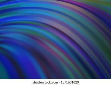 Dark BLUE vector background with bent ribbons. A vague circumflex abstract illustration with gradient. A completely new template for your business design.