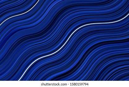 Dark BLUE vector background with bent ribbons. Shining crooked illustration in marble style. New composition for your brand book.