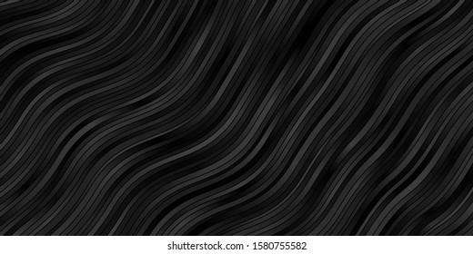 Dark BLUE vector background with bent lines. Illustration in abstract style with gradient curved.  Template for your UI design.