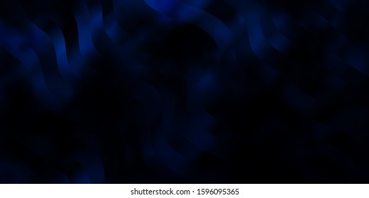 Dark BLUE vector background with bent lines. Abstract gradient illustration with wry lines. Pattern for websites, landing pages.