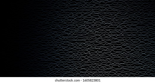 Dark BLUE vector background with bent lines. Colorful abstract illustration with gradient curves. Pattern for business booklets, leaflets